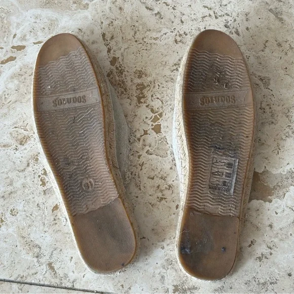 Soludos Vogue Exclusive Beige Rose Espadrille Sandals Mules Size 9.5 - Picture 9 of 11